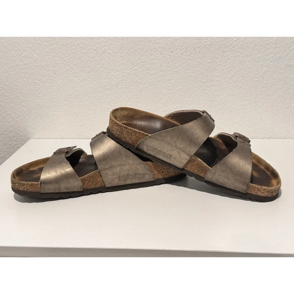 Birkenstock Sydney Graceful Taupe Birko-Flor Sandal Sz US 10 EU 41 Strap Buckle